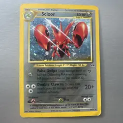 Holo Swirl Scizor 10/75 Neo Discovery Holo Rare Unlimited Pokemon Excellent/NM - Image 1