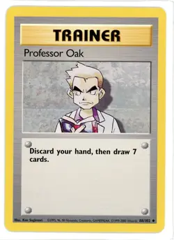 Professor Oak 88/102 Base Set 4th Print Pokemon Card - Image 1