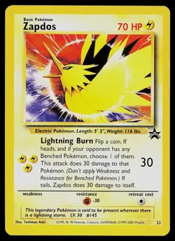 Pokemon Card - Zapdos Wizards Black Star Promos 23 Promo - Image 1