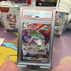 PSA 10 Rayquaza VMAX TG20/TG30 SWSH Silver Tempest Trainer Gallery Pokemon Card - Image 1