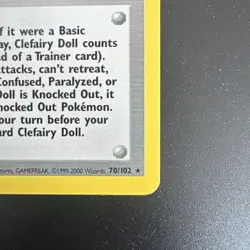 Pokemon TCG Clefairy Doll Base Set 70/102 Regular Rare WOTC 1999-2000 4th Print - Image 5