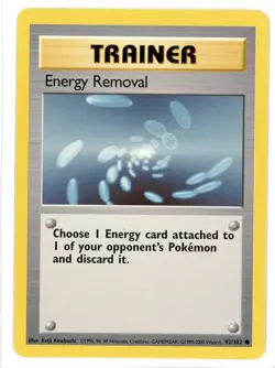 Energy Removal 92/102 Base Set 4th Print Pokemon Card - Image 1