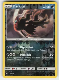 Darkrai 87/147 Holo Rare Burning Shadows Pokemon Reverse Holo Near Mint - Image 1