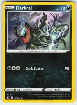 Darkrai 167/264 Uncommon Fusion Strike Pokemon Near Mint - Image 1