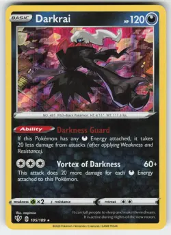 Darkrai 105/189 Holo Rare Darkness Ablaze Pokemon Near Mint - Image 1
