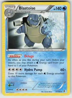 Blastoise (BW Boundaries Crossed) Non-Holo 31/149 Rare Deck Exclusive Pokemon MP - Image 1