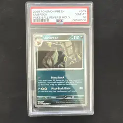 2025 POKEMON PRE EN-PRISMATIC EVOLUTIONS POKE BALL REVERSE HOLO UMBREON PSA 10 - Image 1