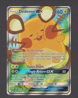 Pokemon Card - Dedenne GX 195a/214 Alternate Art Full Art Unbroken Bonds NM - Image 1