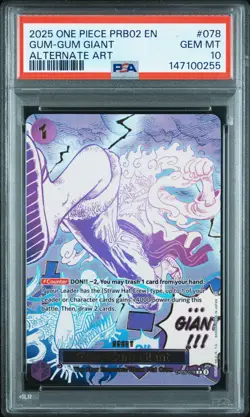 2025 One Piece PRB02 # 078 Gum-Gum Giant Alternate Art PSA 10 Card GEM MINT! - Image 1