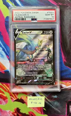 2022 POKEMON SWORD & SHIELD ASTRAL RADIANCE #TG21 FULL ART/ZACIAN V PSA 10 - Image 1