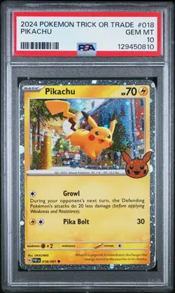 2024 POKEMON TRICK OR TRADE #018 PIKACHU PSA 10 - Image 1