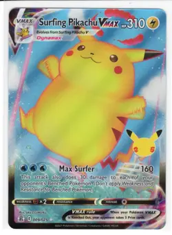 Pokemon TCG - Celebrations - Surfing Pikachu VMAX - 009/025 - Ultra Rare - Image 1