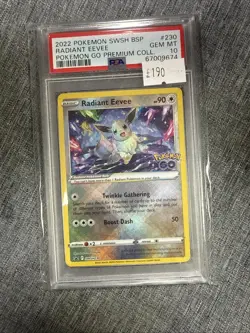 Pokemon Go Radiant Eevee SWSH230 Holo Card PSA 10 gem mint low pop - Image 5