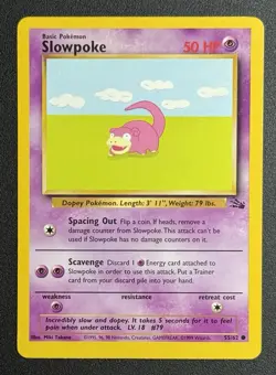 Pokemon TCG Slowpoke Fossil Unlimited 55/62 Wizards 1999 - Image 1