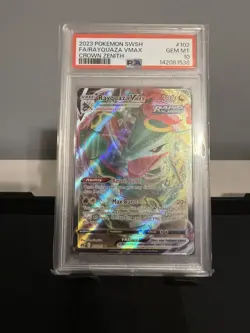 2023 POKEMON SWORD & SHIELD CROWN ZENITH #102 FULL ART/RAYQUAZA VMAX PSA 10 - Image 1