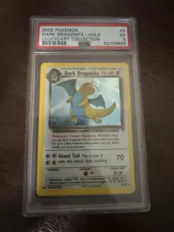 2002 POKEMON LEGENDARY COLLECTION #5 DARK DRAGONITE-HOLO PSA 5 - Image 1