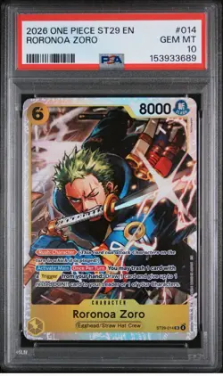 2026 ONE PIECE ST29-014 ENGLISH RORONOA ZORO PSA 10 Free Shipping US Seller - Image 1