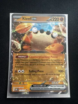 Klawf ex 120/197 Obsidian Flames Pokemon Card - Image 1