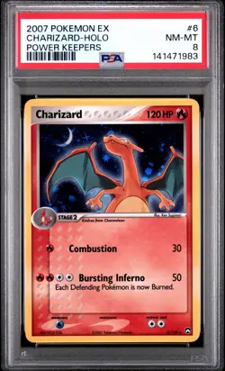 Charizard Holo EX Power Keepers PSA 8 6/108 Graded Pokemon Card TCG - Image 1