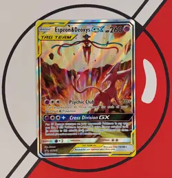 ESPEON & DEOXYS GX SM240 Sun Moon Tag-Team Full Art Promo Pokemon Card Near Mint - Image 1