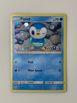 Pokemon Piplup Foil Card #32/156 Toys R Us 2018 Promo Not Played - Curve/Bow - Image 4