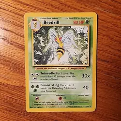Beedrill - Base Set - 17/102 - Rare Non Holo - HP - Pokemon Card - EN - WoTC - Image 1