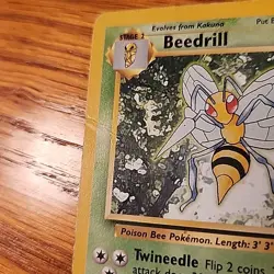 Beedrill - Base Set - 17/102 - Rare Non Holo - HP - Pokemon Card - EN - WoTC - Image 3