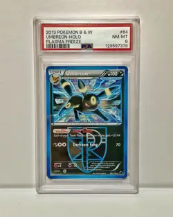Pokemon PSA NM-MT 8 Black & White Plasma Freeze Umbreon 64/116 Holo Rare Card - Image 1