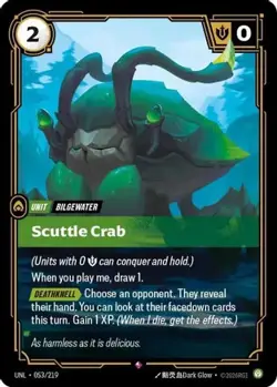 Scuttle Crab 053/219 Rare Riftbound Card - Image 1