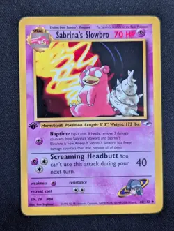 Sabrina's Slowbro 60/132 Gym Heroes Pokemon NM 1st Edition - Image 1