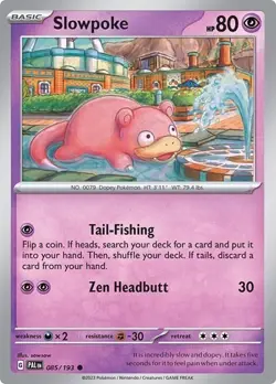 2023 Pokemon TCG Slowpoke 085/193 Paldea Evolved NM - Image 1