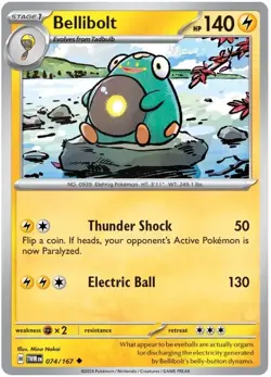 2024 Pokemon TCG Bellibolt 074/167 Uncommon NM - Image 1