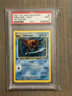 PSA 9 MINT 2001 POKEMON NEO DISCOVERY #6 KABUTOPS-HOLO 1ST EDITION - Image 1