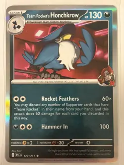 Team Rocket's Honchkrow (Holo Rare) Ascended Heroes Pokemon TCG- 127/217 - Image 1