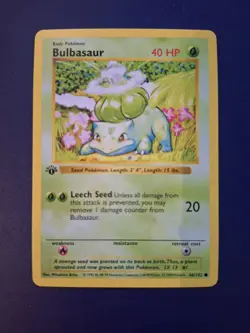 Bulbasaur 44/102 Base Set 1999 1st Edition Shadowless NM NEVER PLAYED Pokemon - Image 1