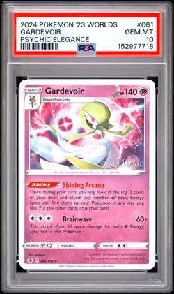 2024 POKEMON 2023 WORLD CHAMPIONSHIP DECK: PSYCHIC ELEGANCE GARDEVOIR PSA 10 - Image 1