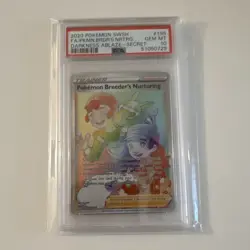 Pokemon 2020 Darkness Ablaze Breeder's Nurturing 195/189 Secret Holo PSA 10 - Image 1
