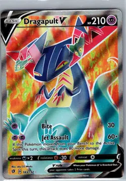 Dragapult V (Full Art) 183/192 SWSH02: Rebel Clash - Pokemon Card - NM - Image 1