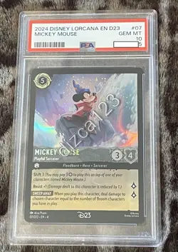 Disney D23 Promo Lorcana Sorcerer Mickey Mouse EN 2024 #07 PSA 10 Gem Mint card - Image 1