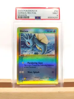 PSA 9 Horsea 58/97 Reverse Foil / Holo Ex Dragon 2003 Pokemon MINT - Image 1