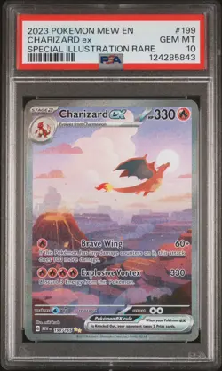 Pokemon TCG Charizard EX 199/165 Scarlet Violet 151 English Card PSA 10 GEM MINT - Image 1