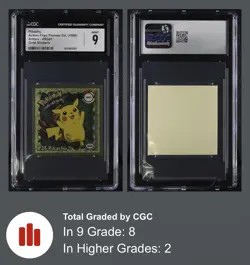 CGC Mint 9 Pikachu (SG01) 1999 Pokemon Action Flipz Artbox Gold Sticker - Image 3