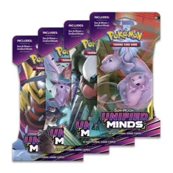 Pokemon TCG - 4x Sun & Moon Unified Minds Sleeved Booster Blister (Full Art Set) - Image 1