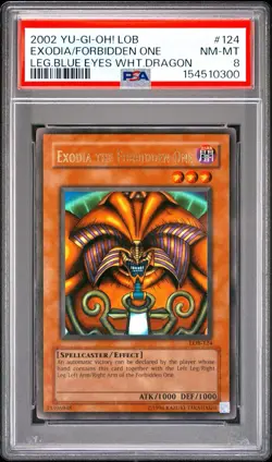 2002 YU-GI-OH! LOB #124 EXODIA THE FORBIDDEN ONE PSA 8 - Image 1