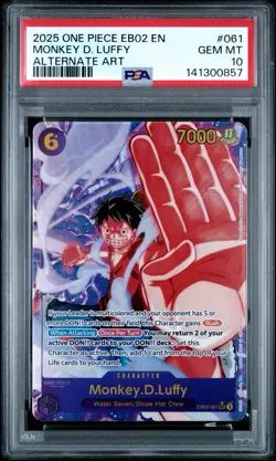 2025 One Piece EB02 EN Monkey D. Luffy Alternate Art #061 PSA 10 GEM MINT - Image 1