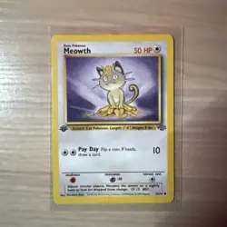 Meowth 56/64 - 1st Edition Common - Jungle - Pokemon Card - MP/LP - Image 1
