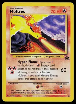 Pokemon Card - Moltres Wizards Black Star Promos 21 Promo - Image 1