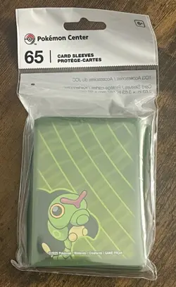 Caterpie Munch Time Card Sleeves - Pokemon Center (65 Sleeves, Sealed) - Image 1