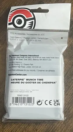 Caterpie Munch Time Card Sleeves - Pokemon Center (65 Sleeves, Sealed) - Image 2