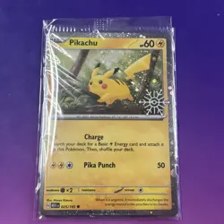 Pokemon TCG Sealed Stamped Holiday Calendar Promo Pikachu SWIRL MEW 025/165 - Image 1